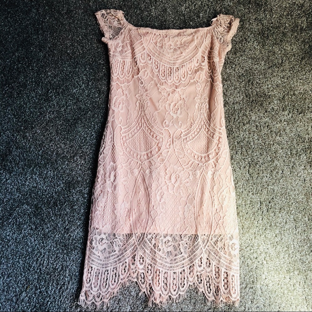 Nude pink lacey dress
